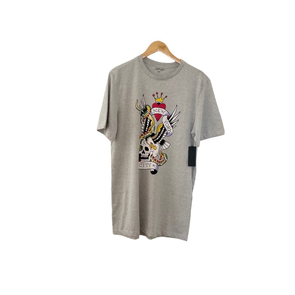 Ed Hardy Graphic Grey T Shirt Dress‎ Size S/M